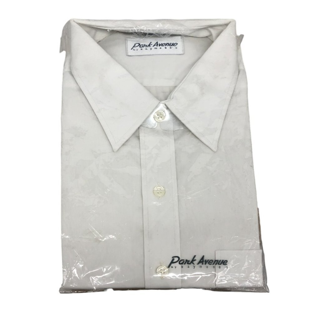 NWT Park Avenue by Raymonds White Plain Long Sleeve Button Up Dress Shirt 44